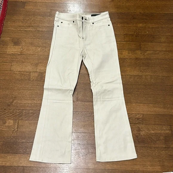 Rag & Bone cream leather pants - Picture 1 of 6